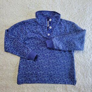Lazy Jacks Pullover Women's Size 14 Sea Shell Print 100% Cotton High Neck